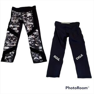 Soul cycle performance crop mesh detailing leggings